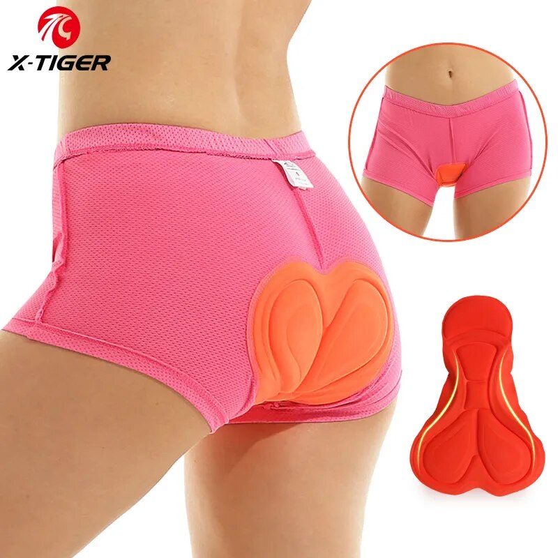 Mountain Biking Shorts Women - X-TIGER bisiklet iç çamaşırı 3D yastıklı