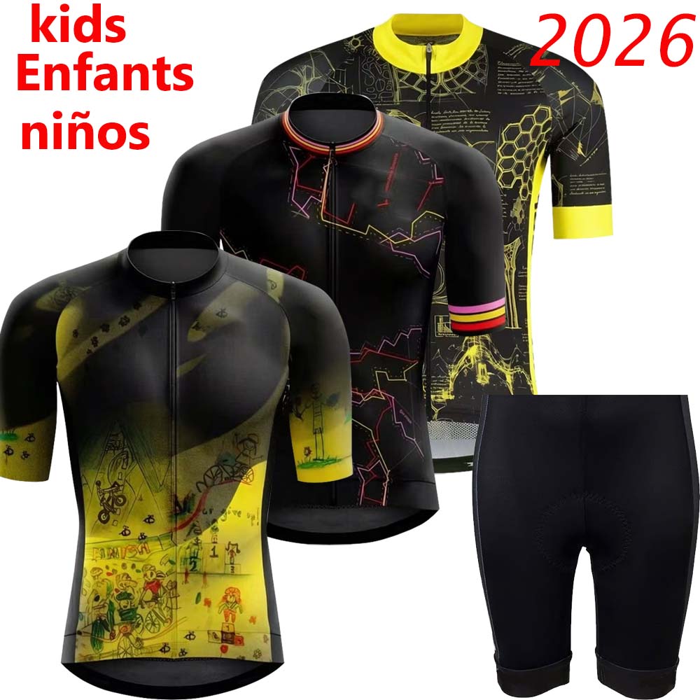 Mountain Biking Uniform - Çocuklar Fransa Turu 2026 Bisiklet Forması