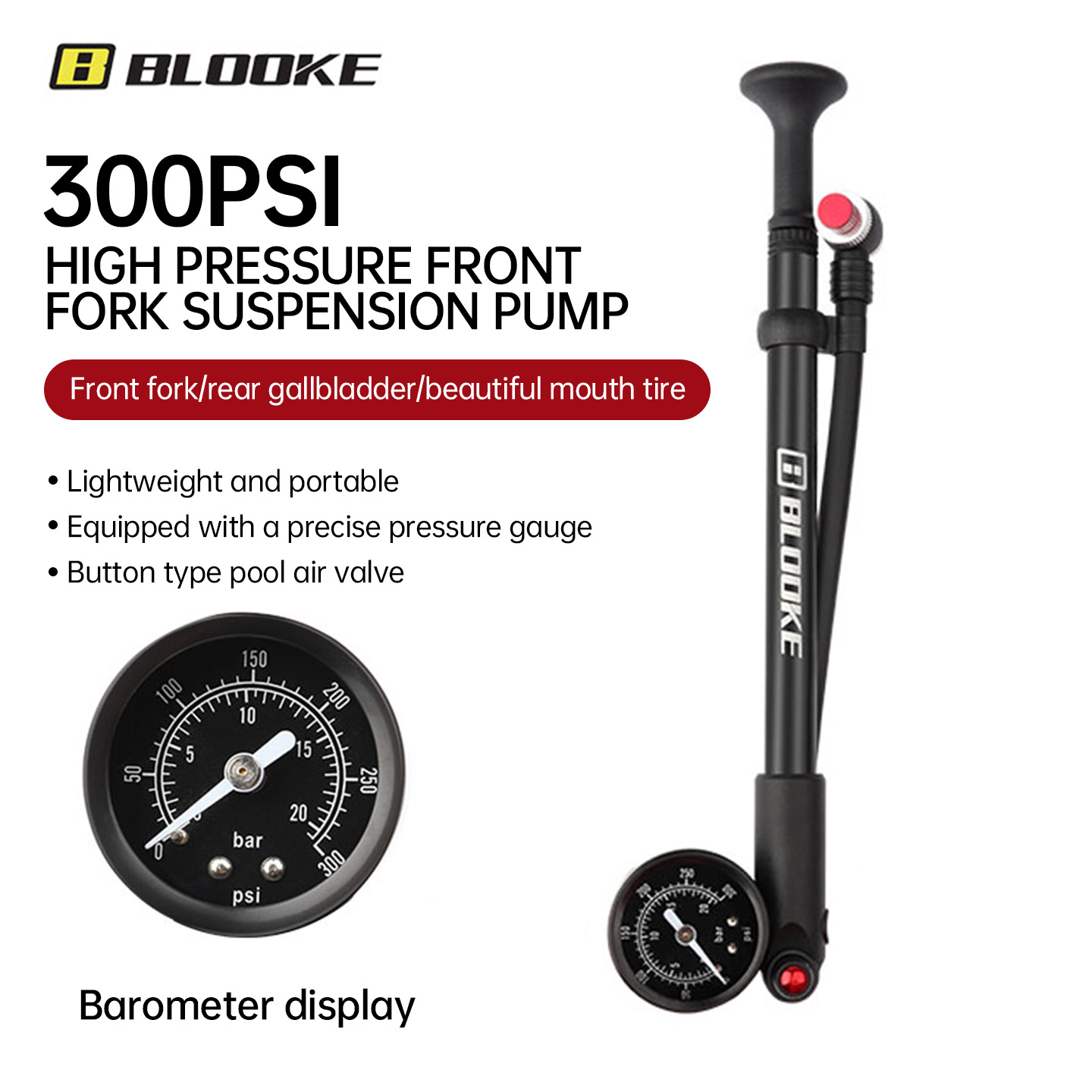 Shock Pump Suspension - BLOOKE MTB Yüksek Basınçlı Şok Pompası