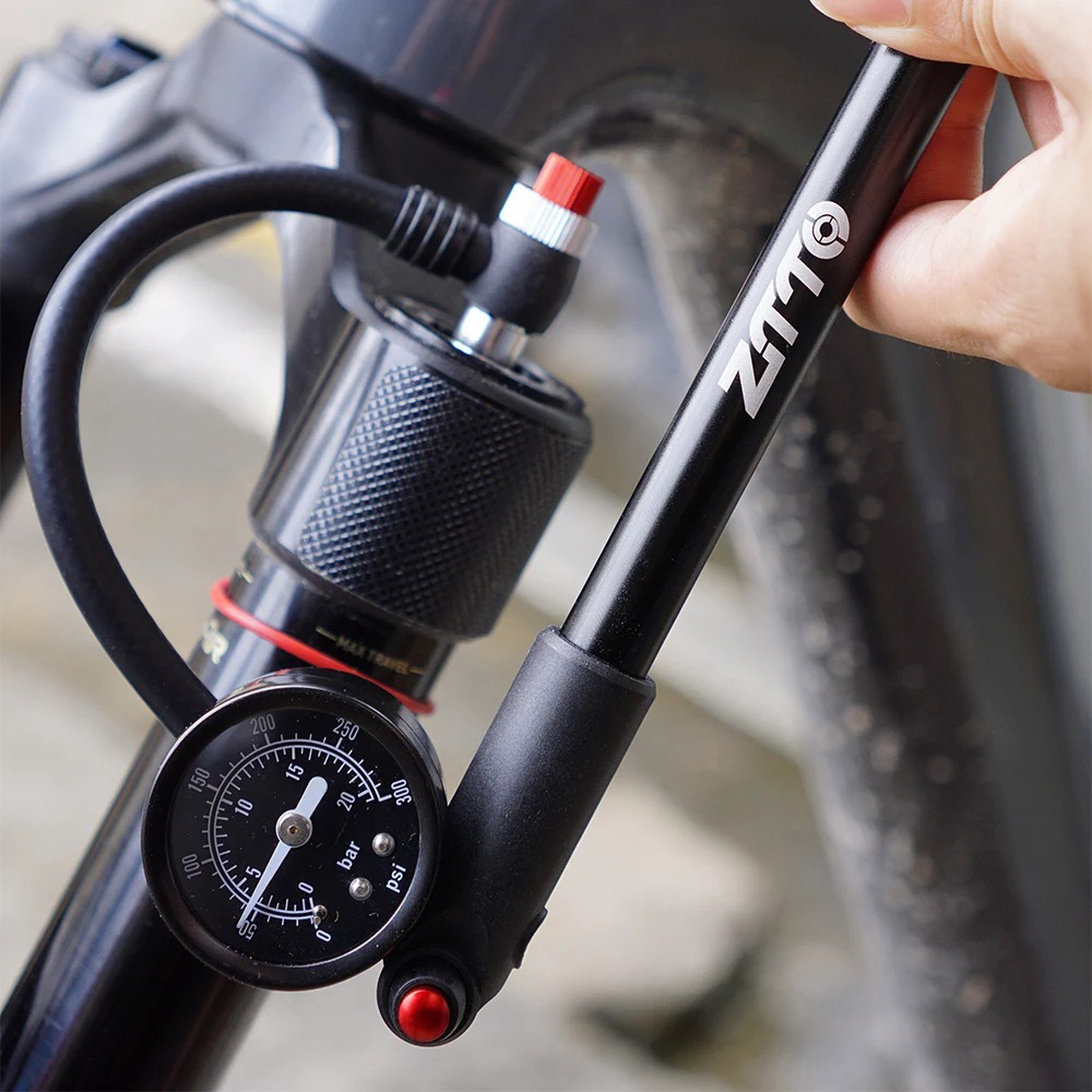 Shock Pump Suspension - ZTTO Bisiklet Şok Pompası, Göstergeli 300PSI